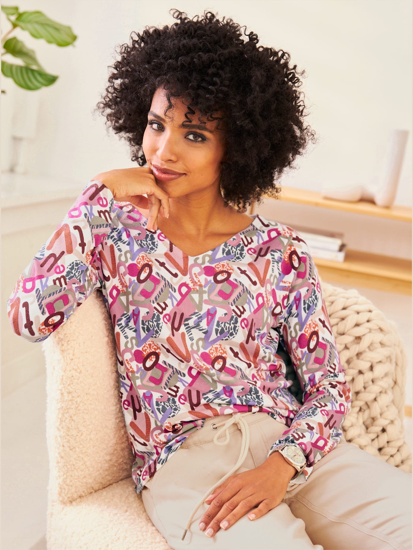 Pull imprimé viscose