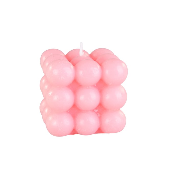 Bubble-Kerze - Pink Roses - ca. 6 x 6 x 6 cm