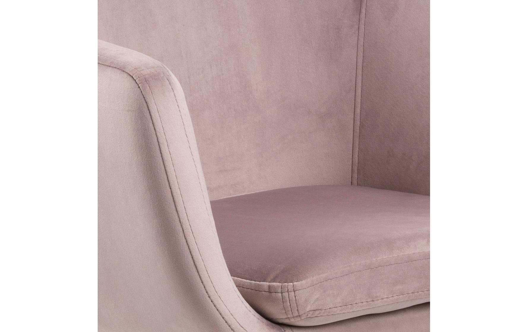 Bürostuhl Nora, mit Polsterrücken und Armlehnen, Dusty Rose<br>Schreibtischstuhl