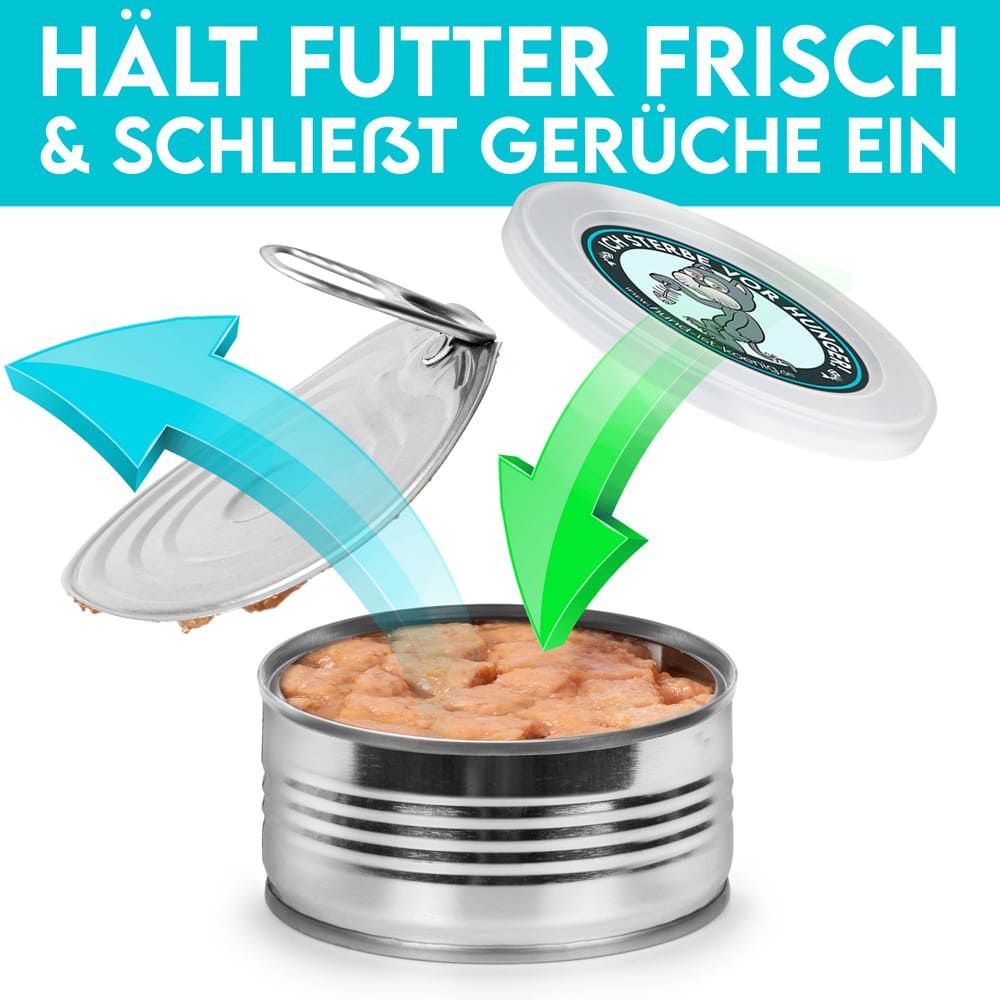 HUND IST KÖNIG® Dosendeckel, Deckel für Dosen halten Tierfutter frisch, schließen Gerüche ein