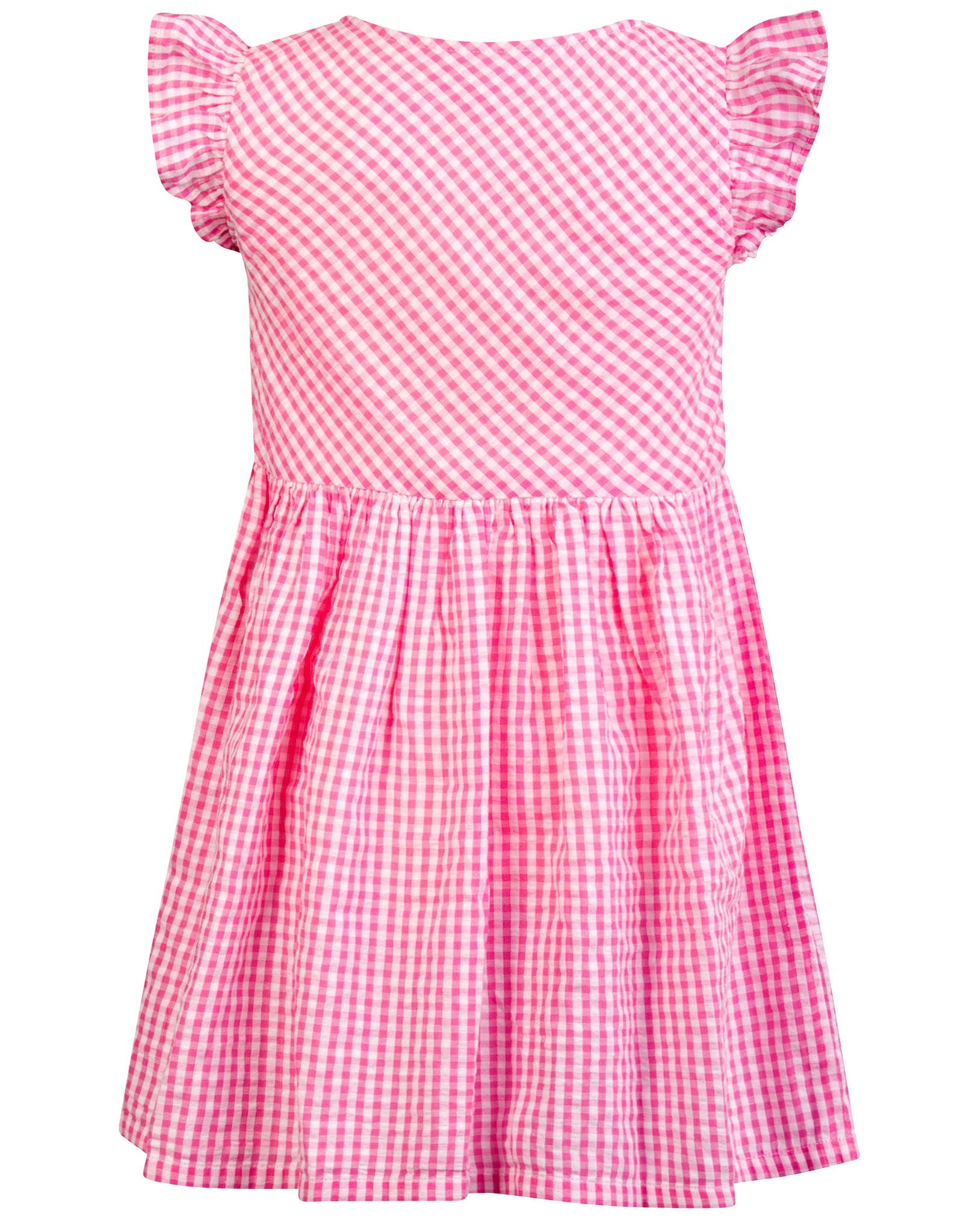 Kurzarmkleid BLÜTENSAUM kariert in light pink