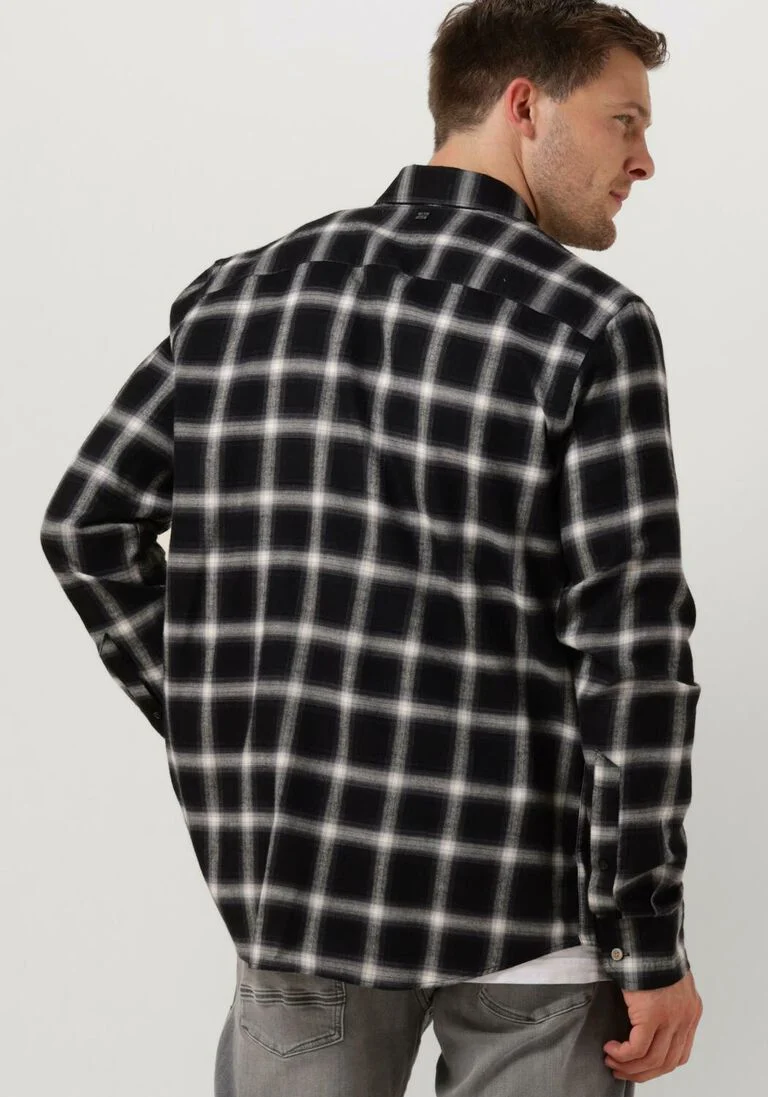 VANGUARD grijze vanguard overshirt long sleeve shirt check viscose cotton blend