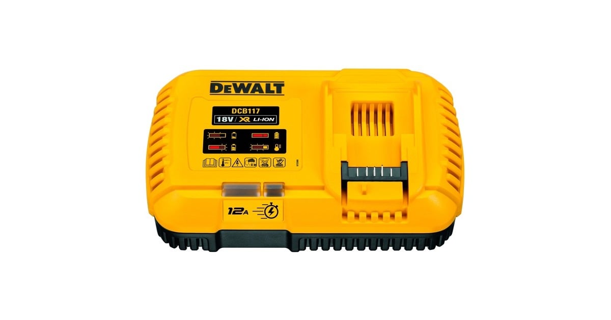 DEWALTDCB117-QW 18V/54V XR FLEXVOLT multivoltage snellader oplader  (Geel/zwart, Accu niet inbegrepen)