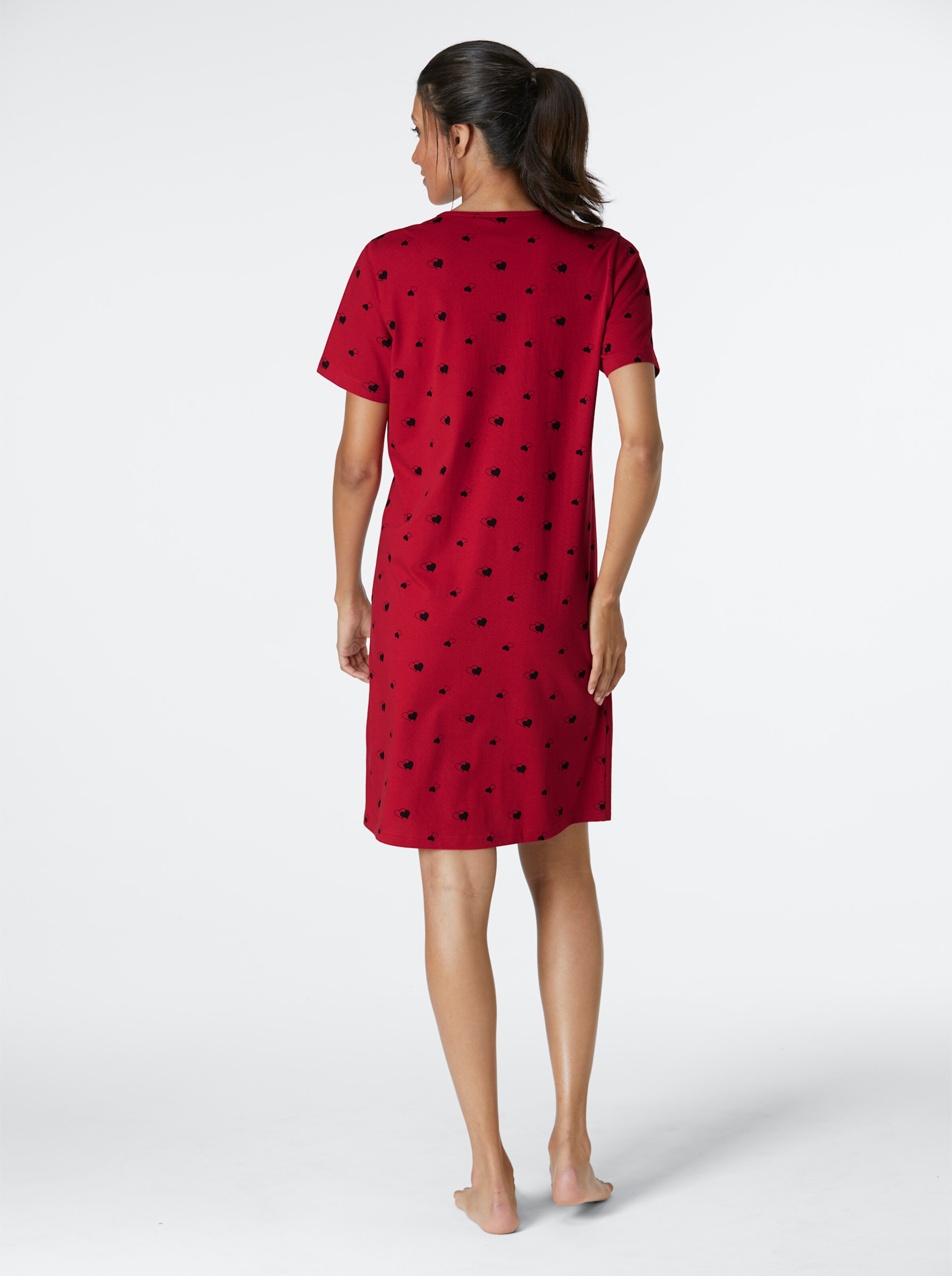 wäschepur Sleepshirts in rot + schwarz