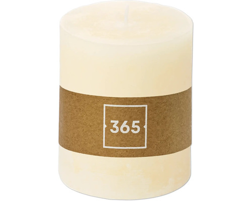 Rustieke pilaarkaars, Ø 10 cm, H 12 cm, paraffine, beige