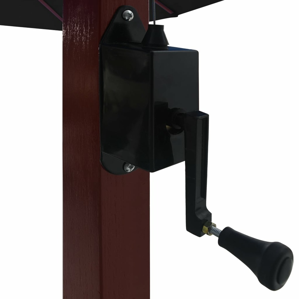 Parasol suspendu avec mât en bois 400 x 300 cm noir