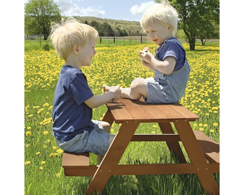 Kinderpicknicktafel Sunny Dave 4-zits hout bruin