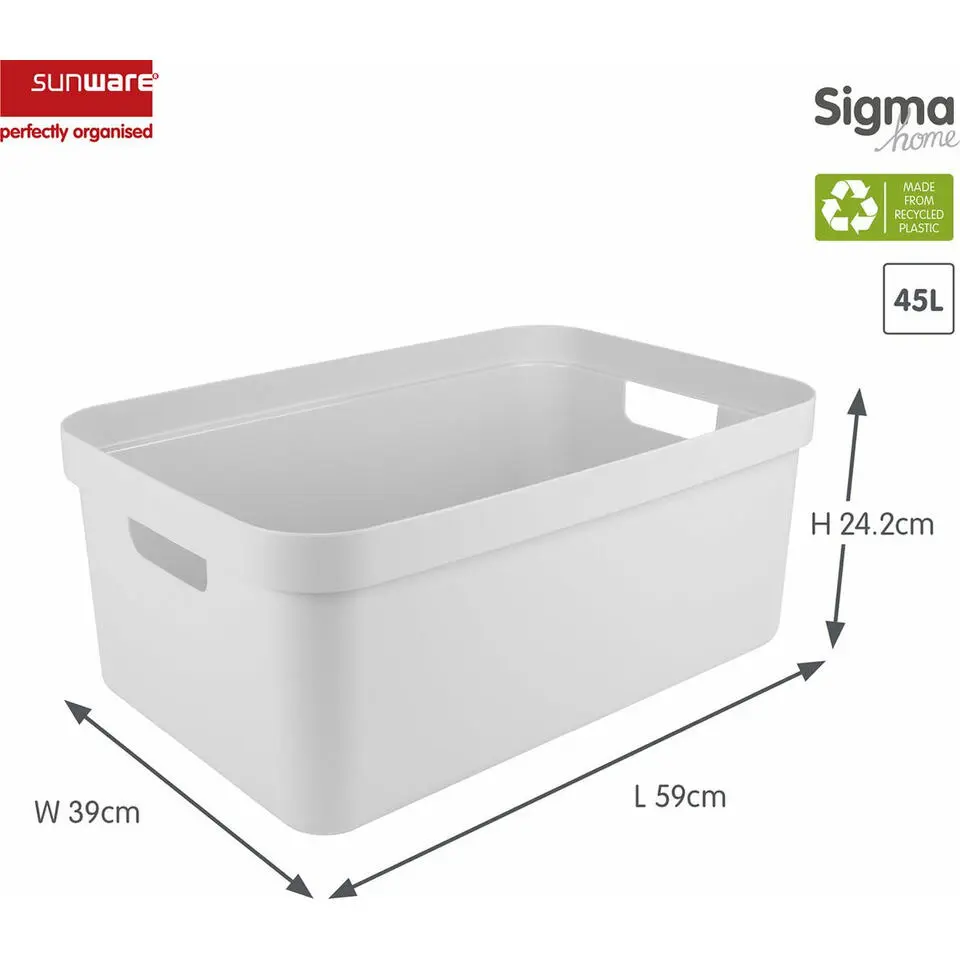 Sunware opbergbox Sigma - kunststof - 45L - wit