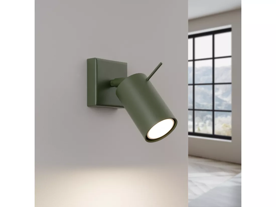 Applique Ring moderne en acier - 1 sources lumineuses - L.8 x H.8 cm - vert olive