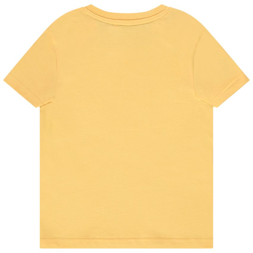 T-shirt manches courtes en jersey print message pour garçon - Jaune