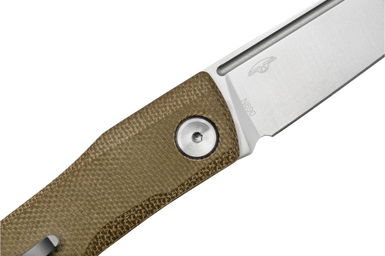 Real Steel Solis 7065GM, N690, Green Micarta Knivesandtools Exclusive zakmes, Poltergeist design