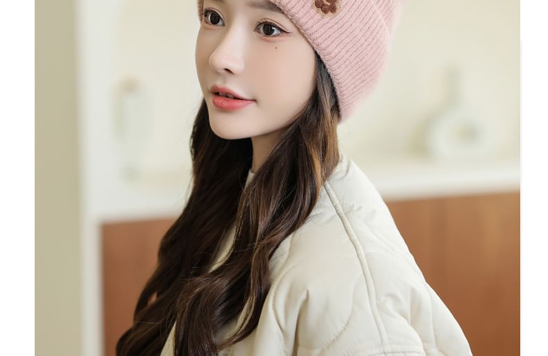 FROME - Jacquard gebreide beanie met beer