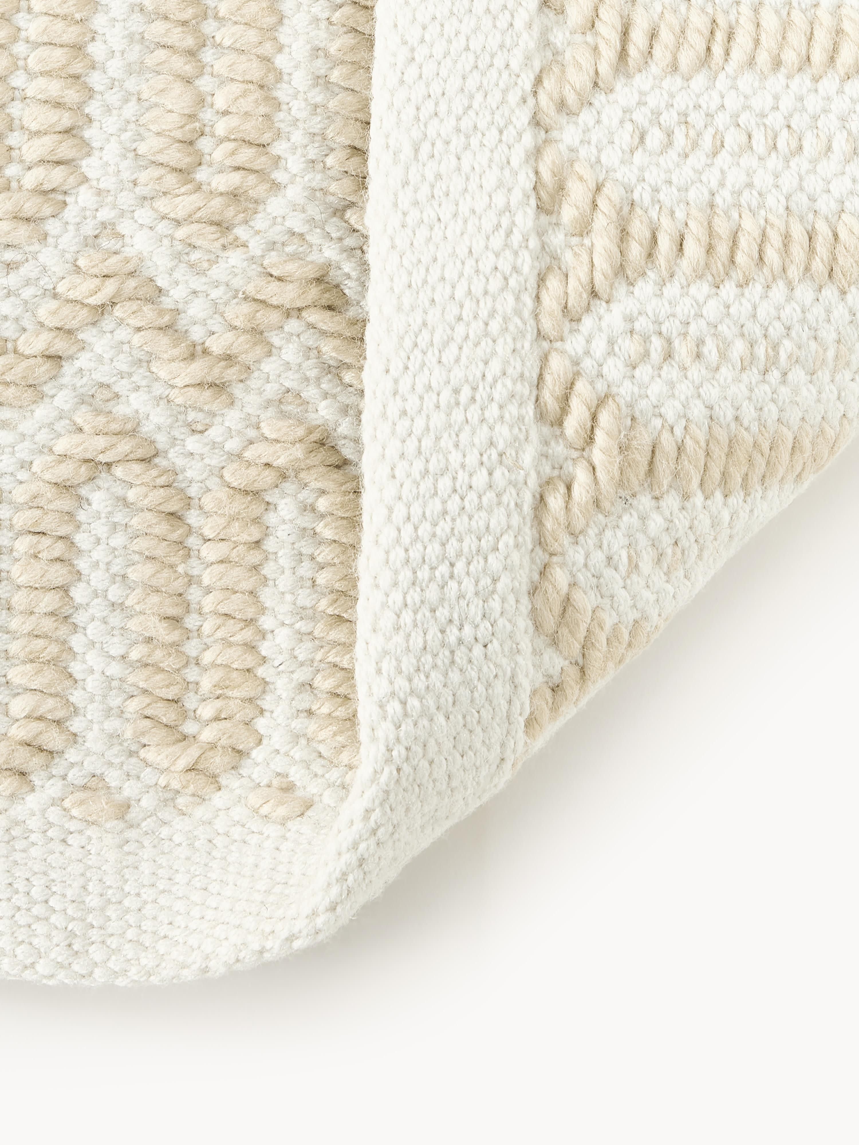 Handgeweven in- & outdoor vloerkleed Rune met geometrisch patroon