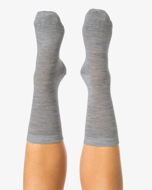 chaussettes homme en laine 2 paires gris chiné
