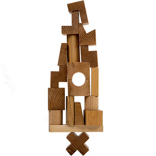 Wooden story stapelblokken - naturel