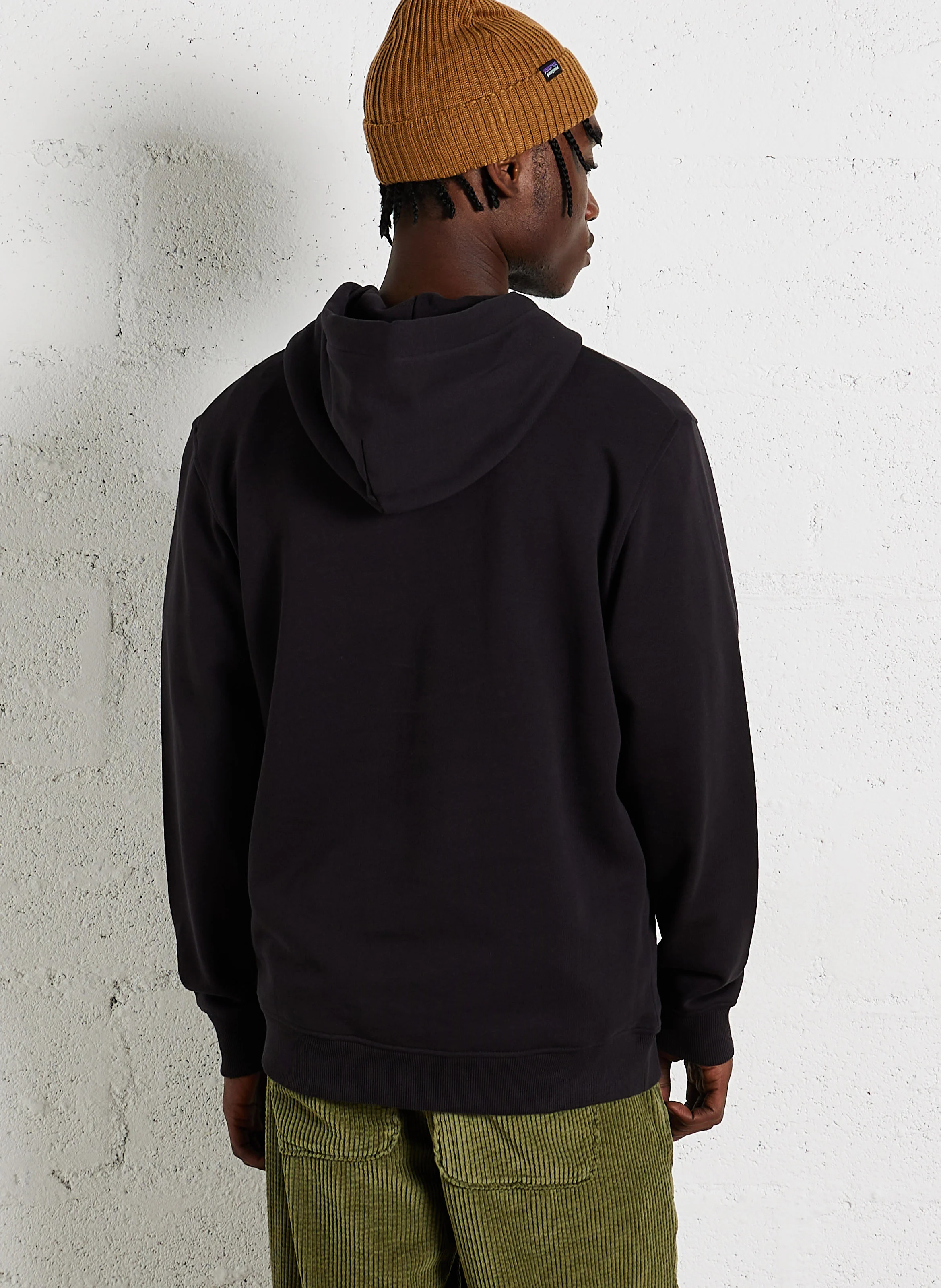 Sweat droit à capuche en coton| Noir