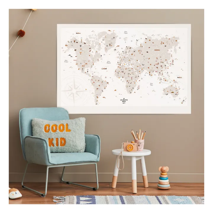 Les Petites Dates Affiche à tamponer Carte du Monde