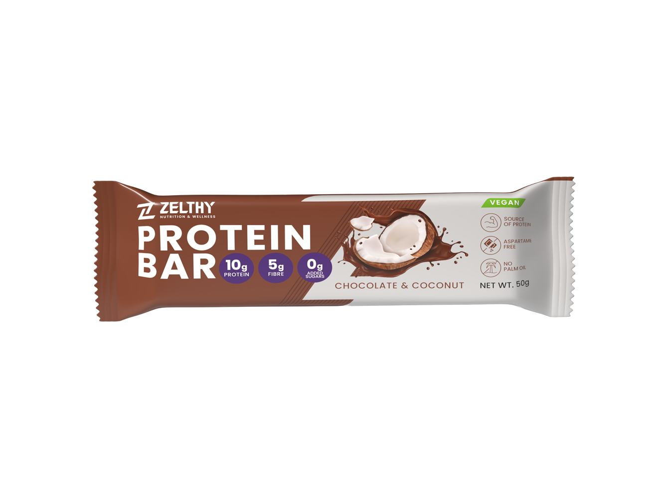 BARRAS PROTEINA ZELTHY CHOCOLATE E COCO 50GR