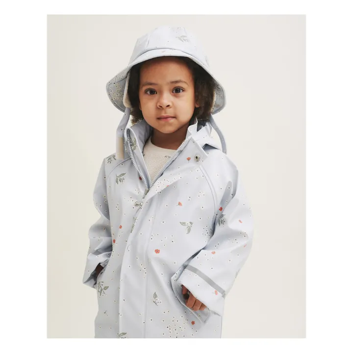 garbo&friends Veste Imperméable Fleurie | Bleu ciel