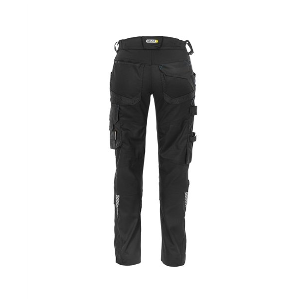 Dassy® Dynax damearbejdbukser med stretch og knælommer Sort
