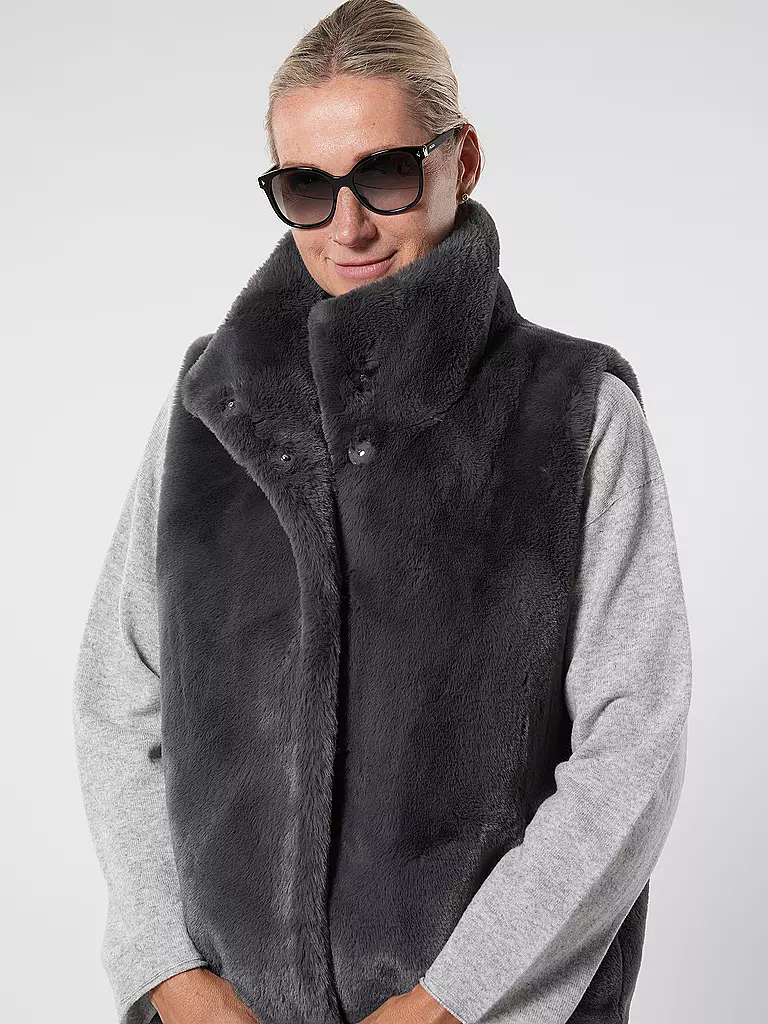 RINO&PELLE Gilet in Felloptik LISON grau