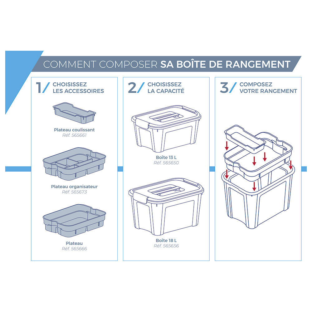 Plateau de rangement Combi box Tontarelli L.34,7 cm