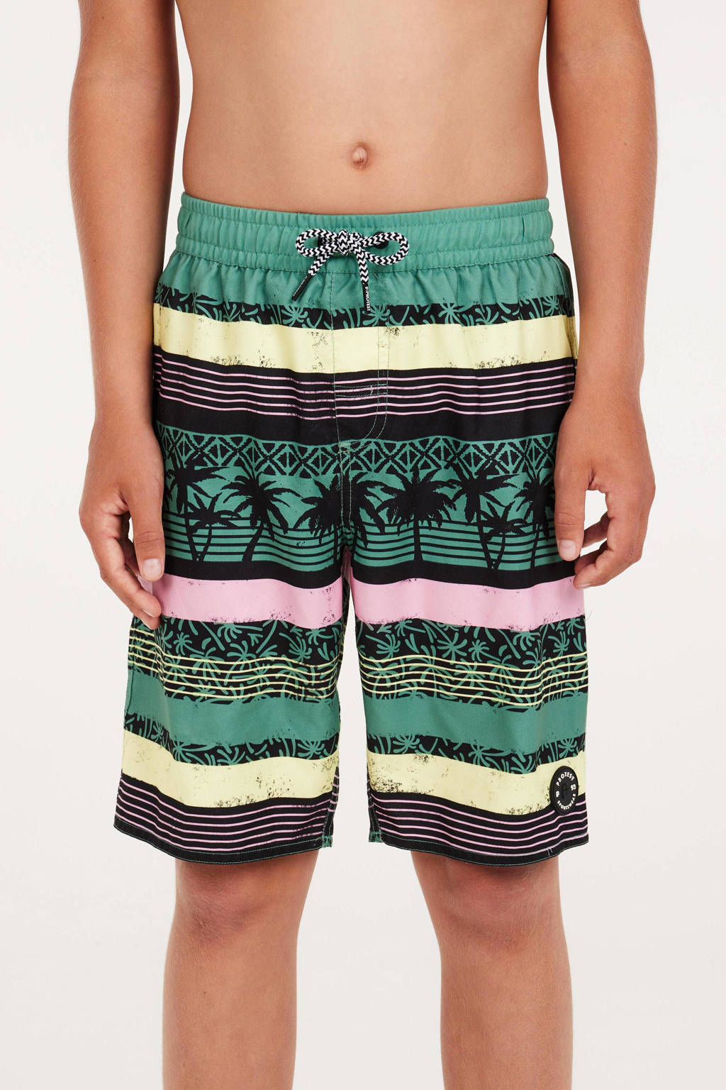 zwemshort PRTFRISBY JR groen/geel/roze
