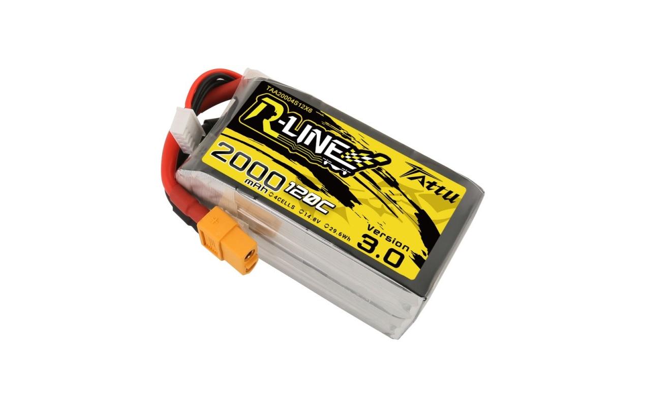 RC-Akku LiPo 2000 mAh 14.8 V 120C R-Line V3.0Softcase 4S LiPo-Akku für Multikopter mit XT60 Stecker
