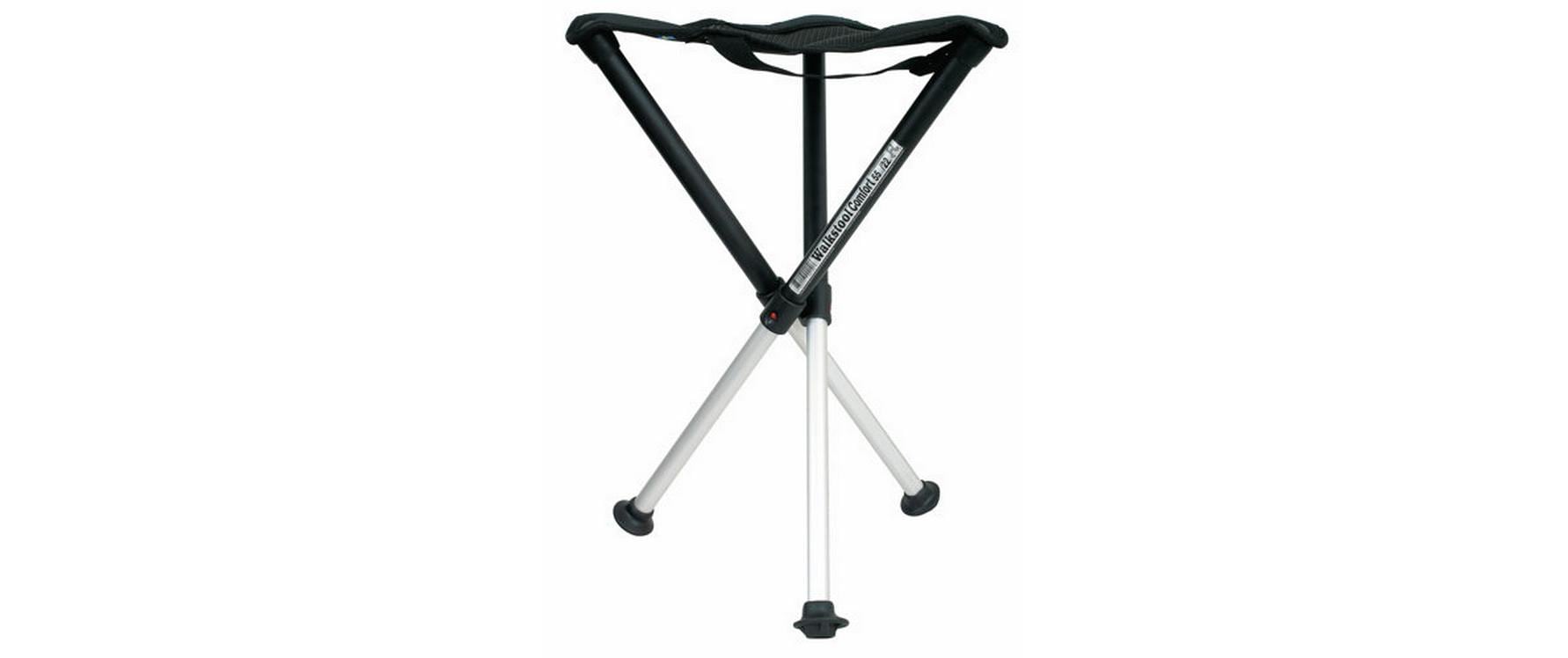 Dreibeinhocker Comfort 55 cm Schwarz/SilberKomfortabler Campinghocker