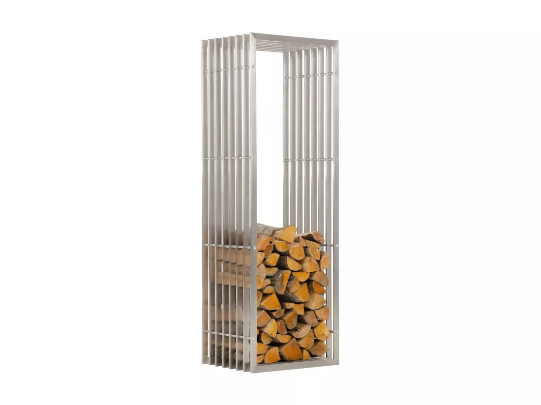Etagère bois de cheminée - Métal - 50 x 40 x 150cm - Acier inoxydable - Irving