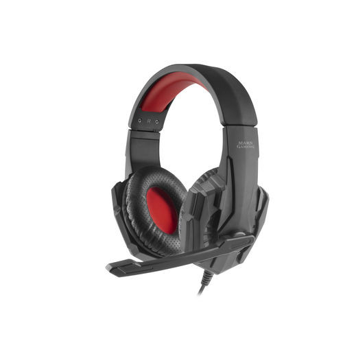 Fones de ouvido Tacens Mars Gaming MH020 com entrada para microfone de 3,5 mm, preto/vermelho