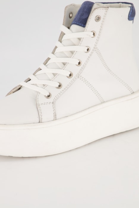 Leder-Sneaker, hoher Schaft, Weite H