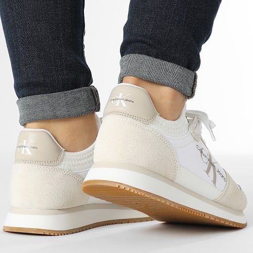 Baskets Femme Runner Sock Lace Up 0840 Bright White Creamy White Eggshell