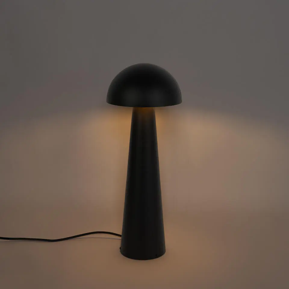 Qazqa staande buitenlampen mushroom zwart e27