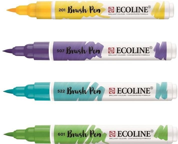 Talens - Ecoline Brush Pen - Vloeibare Waterverf - Heldere Kleuren - Set