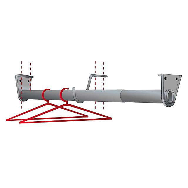 Tringle de penderie télescopique aluminium blanc Ø2,5 cm de 110 à 200 cm avec support