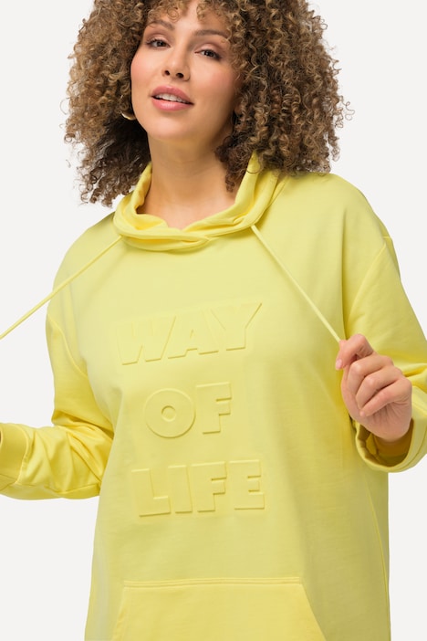 Sweatshirt, 3D-Prägung, Oversized, Stehkragen, Langarm