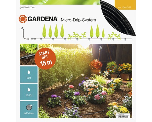 GARDENA Micro-Drip Startset bewateringsset voor plantenrijen, maat S (voor een plantenrij van 15 m)