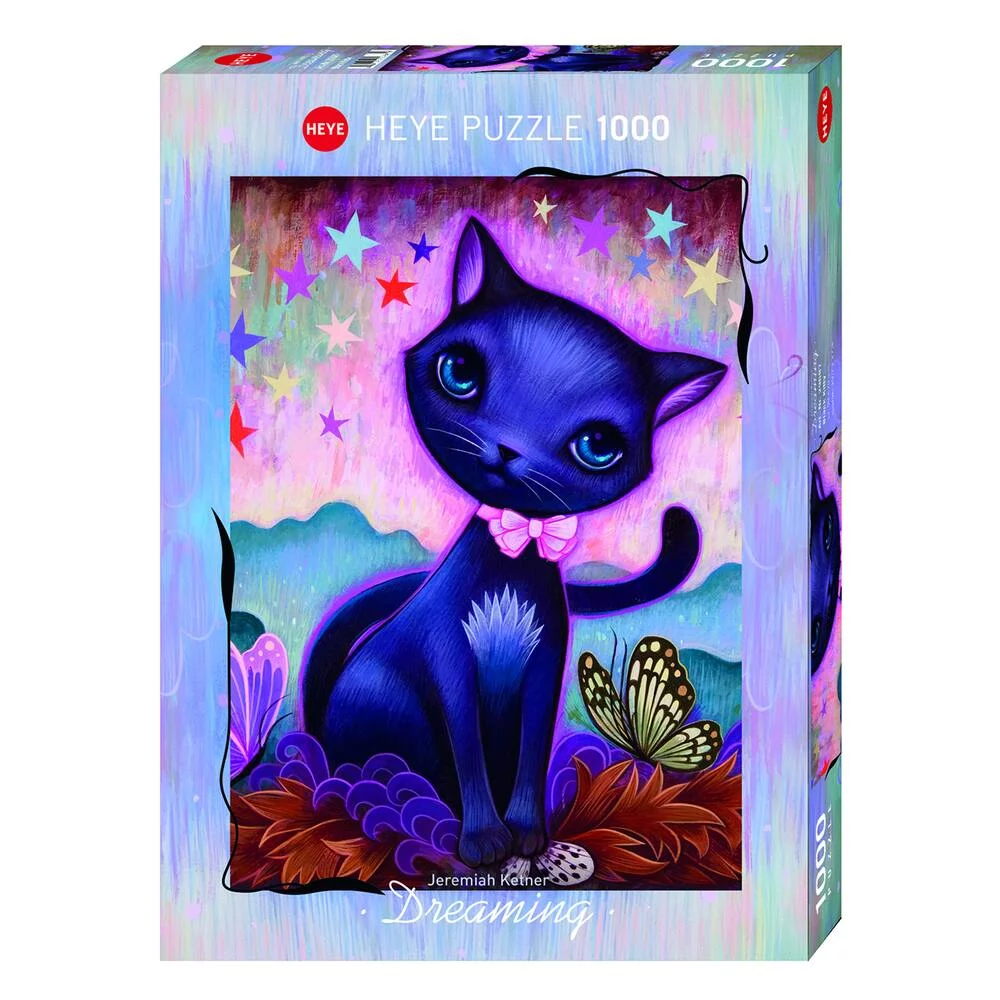 PUZZLE 1000 PIECES DREAMING BLACK KITTY HEYE