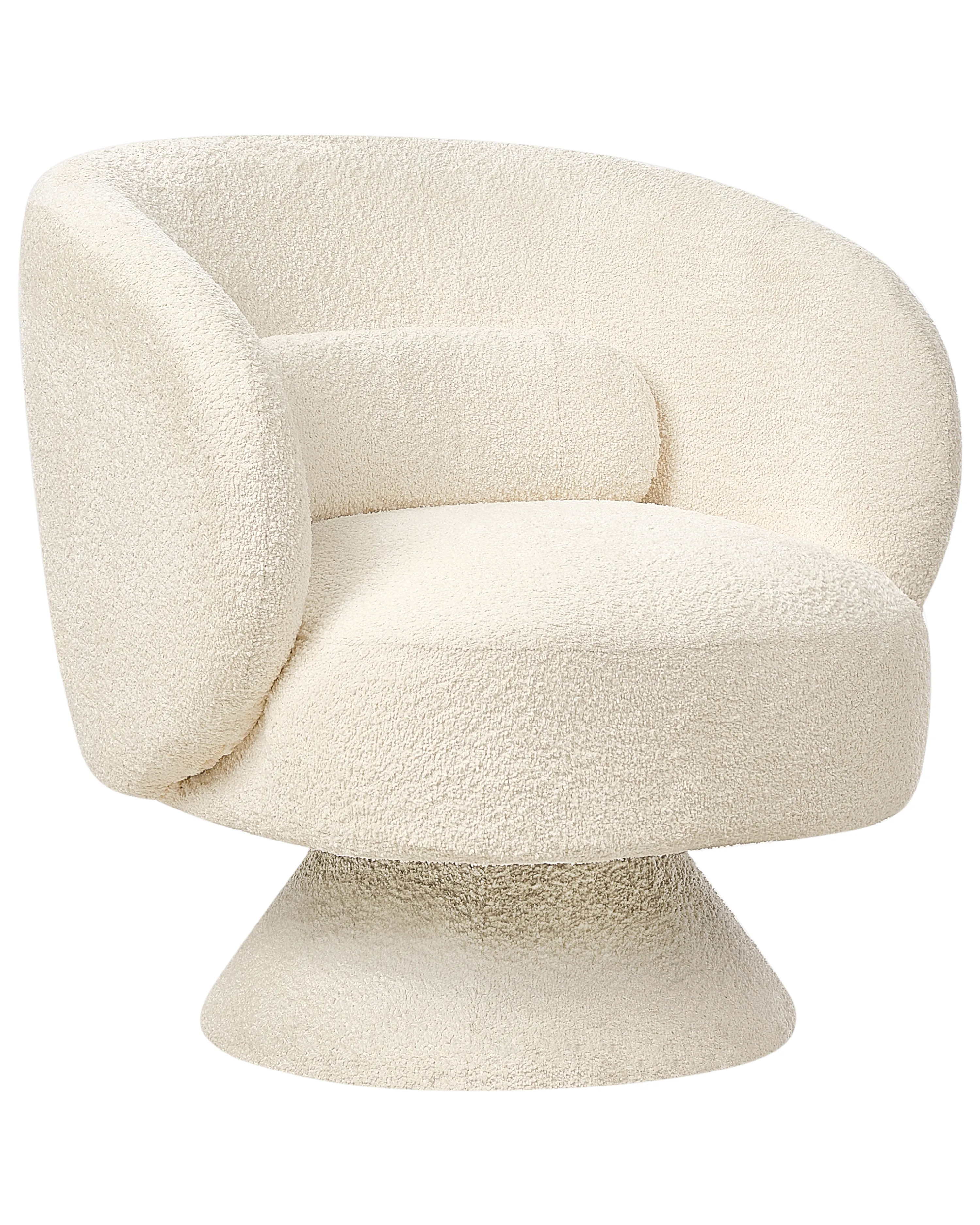 Draaifauteuil LIEKSA Bouclé Gebroken wit
