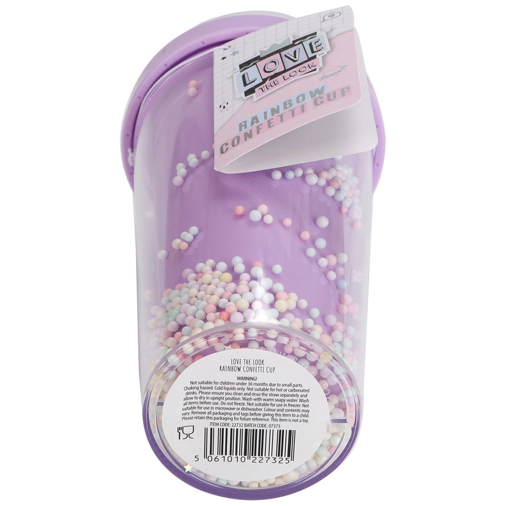 Ich liebe den Look Regenbogen-Konfetti-Becher