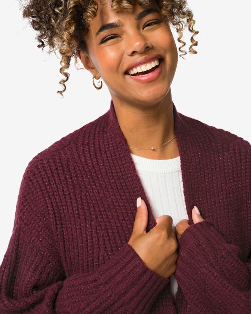 cardigan femme Grace en maille bordeaux
