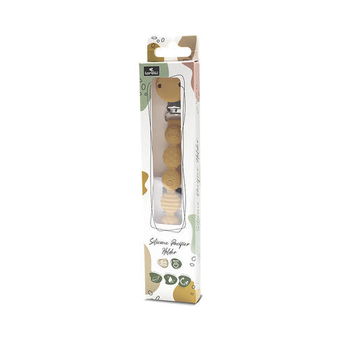 Attache sucette en silicone Jaune - LORELLI