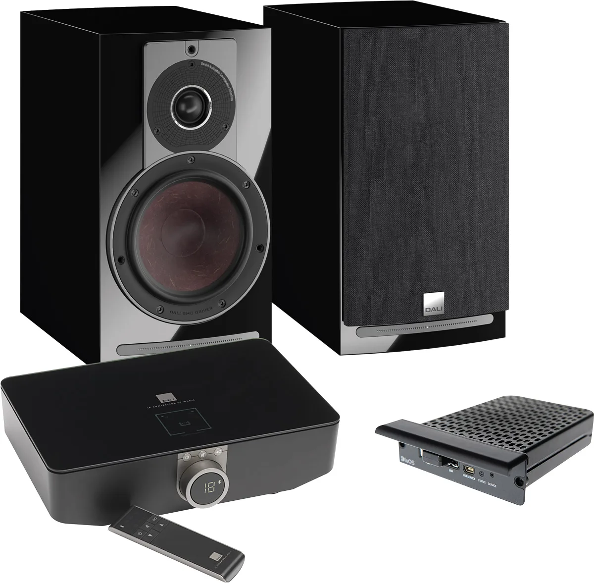 Dali Rubicon 2 C Noir laqué   Sound Hub   NPM-2i BluOS Enceintes sans fil hi-fi
