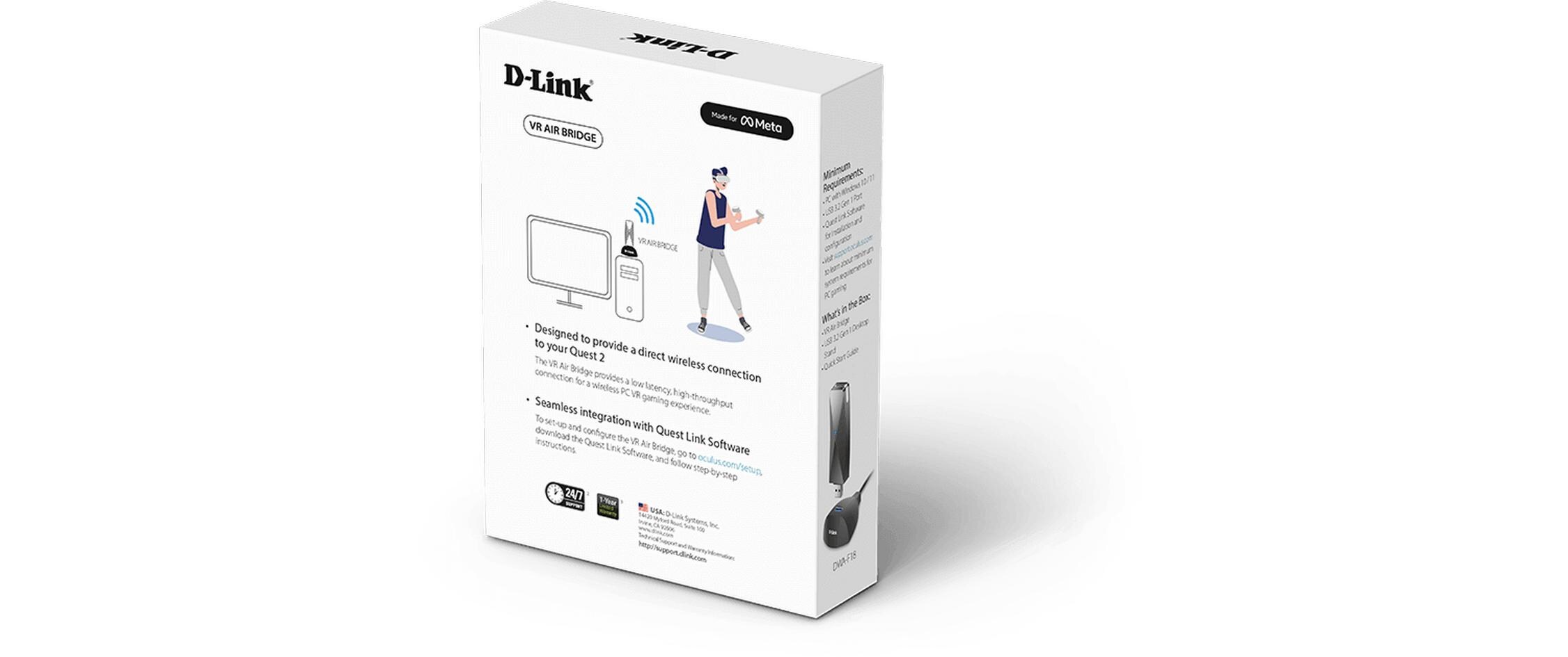 WLAN-AX USB-Stick VR Air Bridge DWA-F18Lebendige VR mit 360°-Bewegungsfreiheit