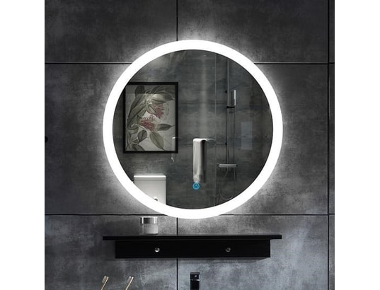AICA SANITAIRE - Miroir rond aica miroir salle bain f60 cm - commutateur effl...