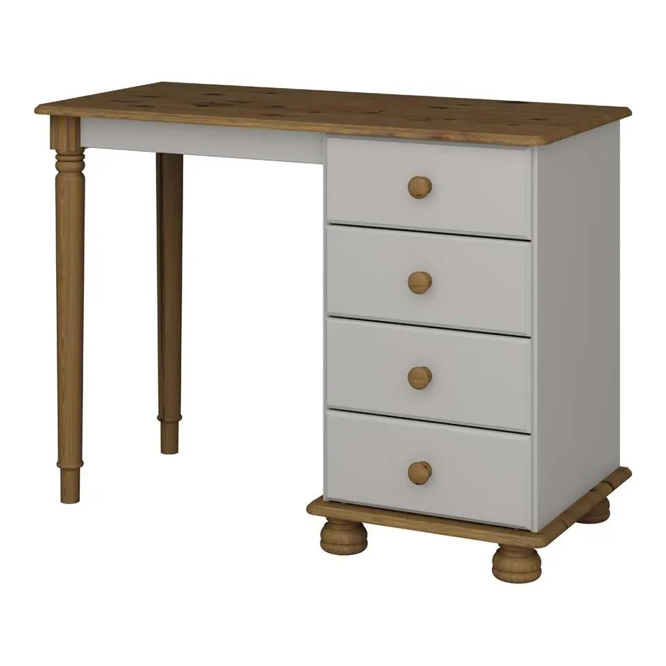 Hioshop Richard kaptafel 4 laden bruin-grijs