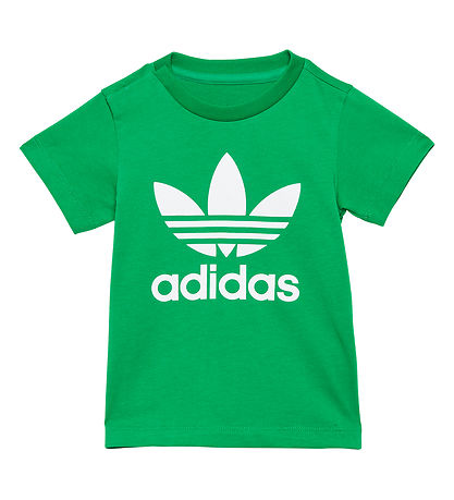 adidas Originals T-shirt - Trefoil -  Grøn/Hvid