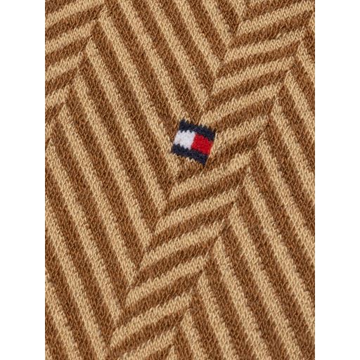 Tommy Hilfiger Irregular Herringbone 2-pak Strømper, Classic Khaki, 39-42