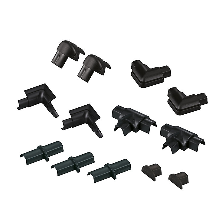 Multi-pack d'accessoires pour goulotte D-Line noire 30 x 15 mm